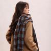 Plaid Scarf Women's Autumn and Winter Retro Senior Sense Thickened Warm Scarf Fringed Versatile Student Tide
