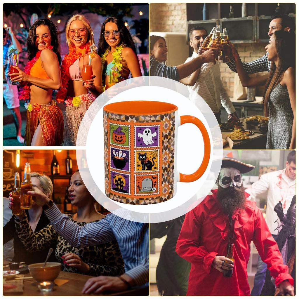 Хэллоуин Кружки для кофе Хэллоуин Чашка Готическая керамическая кружка 380 мл Теплоизоляция для кофе чая напитков вечеринки кухня взрослые дети