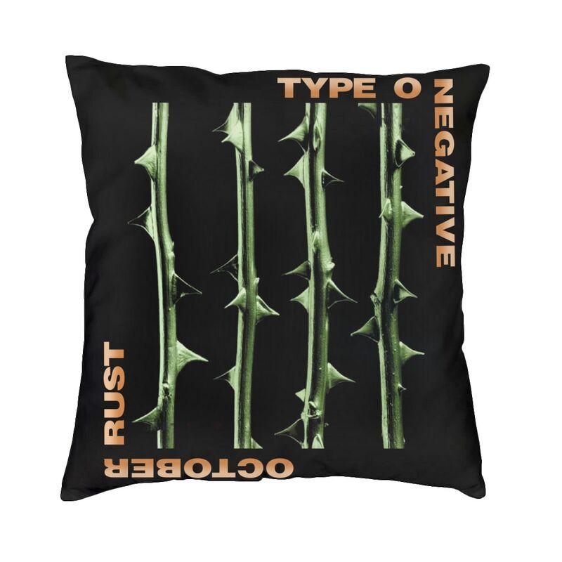 O Type Negative Square Pillow Case Home Decorative Heavy Metal Rock Band Logo Cushions Throw Pillow Sofa Doublesided Printing