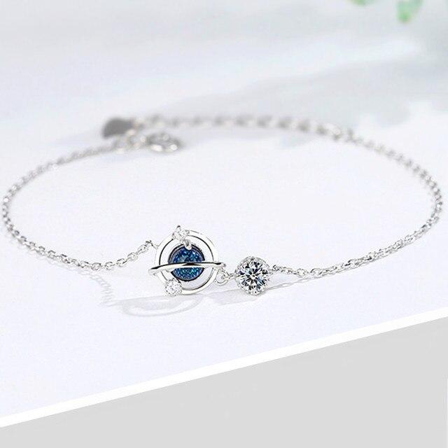 Браслет-подвеска из стерлингового серебра 925 пробы с кисточками и звездами, элегантный браслет для женщин и девочек, вечерние свадебные украшения A009