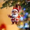 Santa Claus Decoration 2D Acrylic Hanging Ornament Cartoon Santa Christmas Tree Decoration for Mantel Wall Window Decor