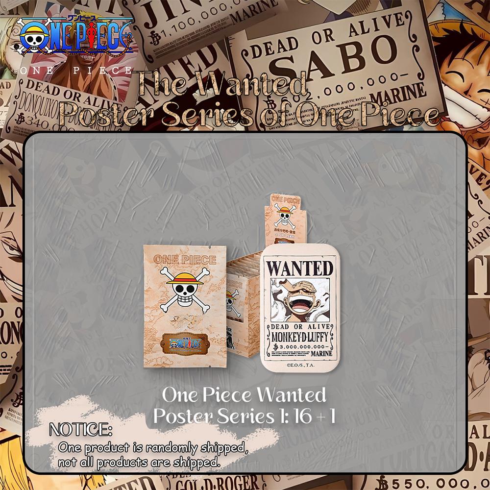 1pc Officially Licensed One Piece Wanted Poster Rectangular Badge Blind Box – Anime Collectible for Decoration and Gifting.