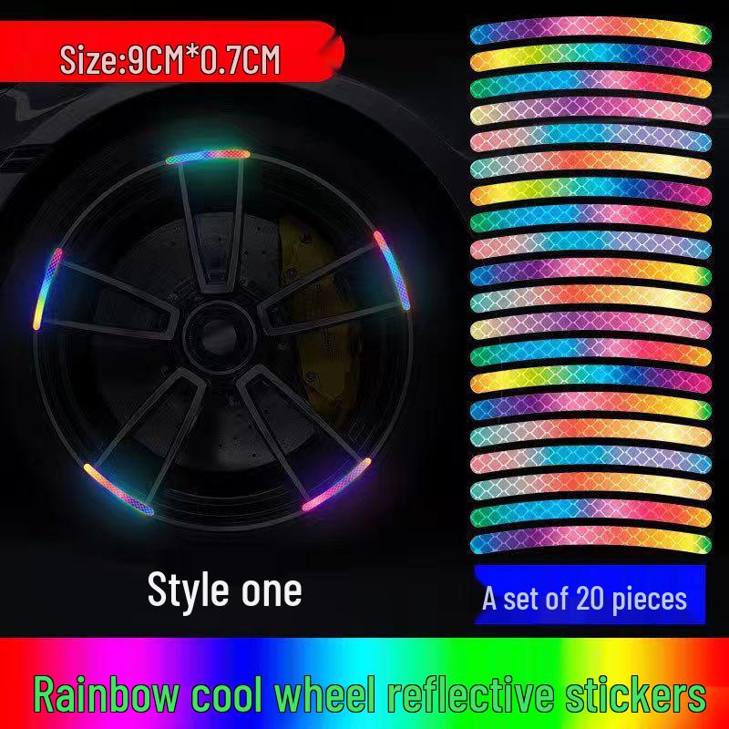 High-Reflective Wheel Hub Rim Stickers for Cars, Motorcycles, and Electric Vehicles