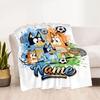 Soccer Fun Bluey Personalized Text Blanket Gift Customizable Blanket Soft Warm Cozy Suitable for Sofa Office Nap Living Room Ideal for All Seasons