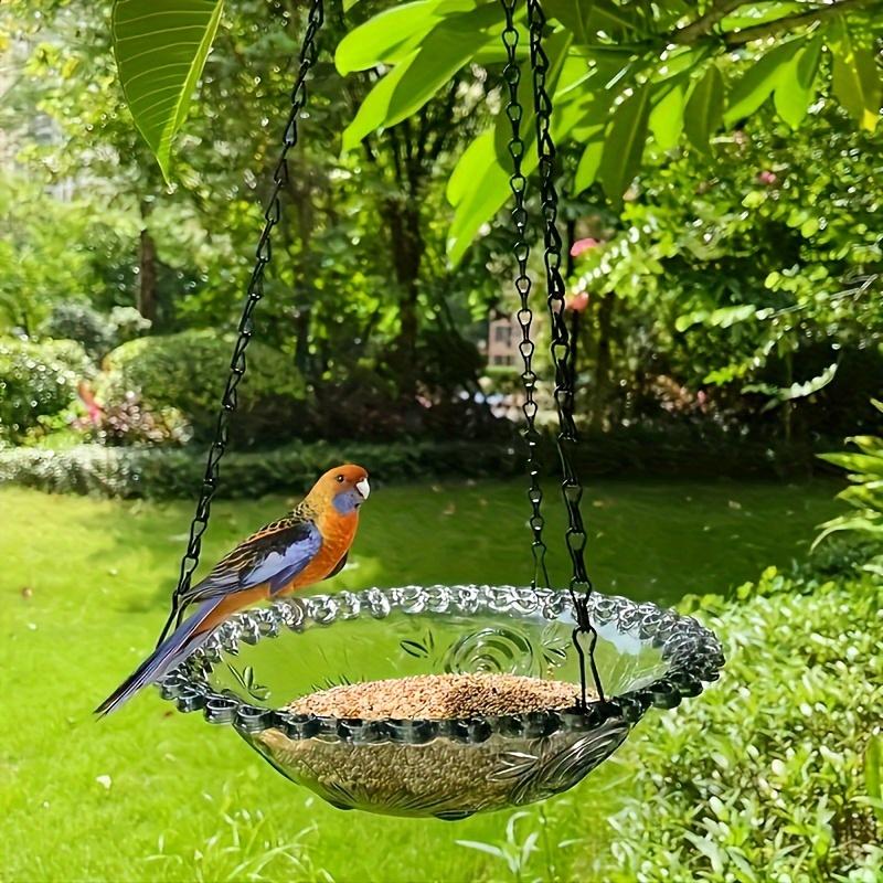 Decorative Hanging Bird Feeder with Chain - Dual-Bowl Design for Outdoor Garden & Yard, Attracts Hummingbirds