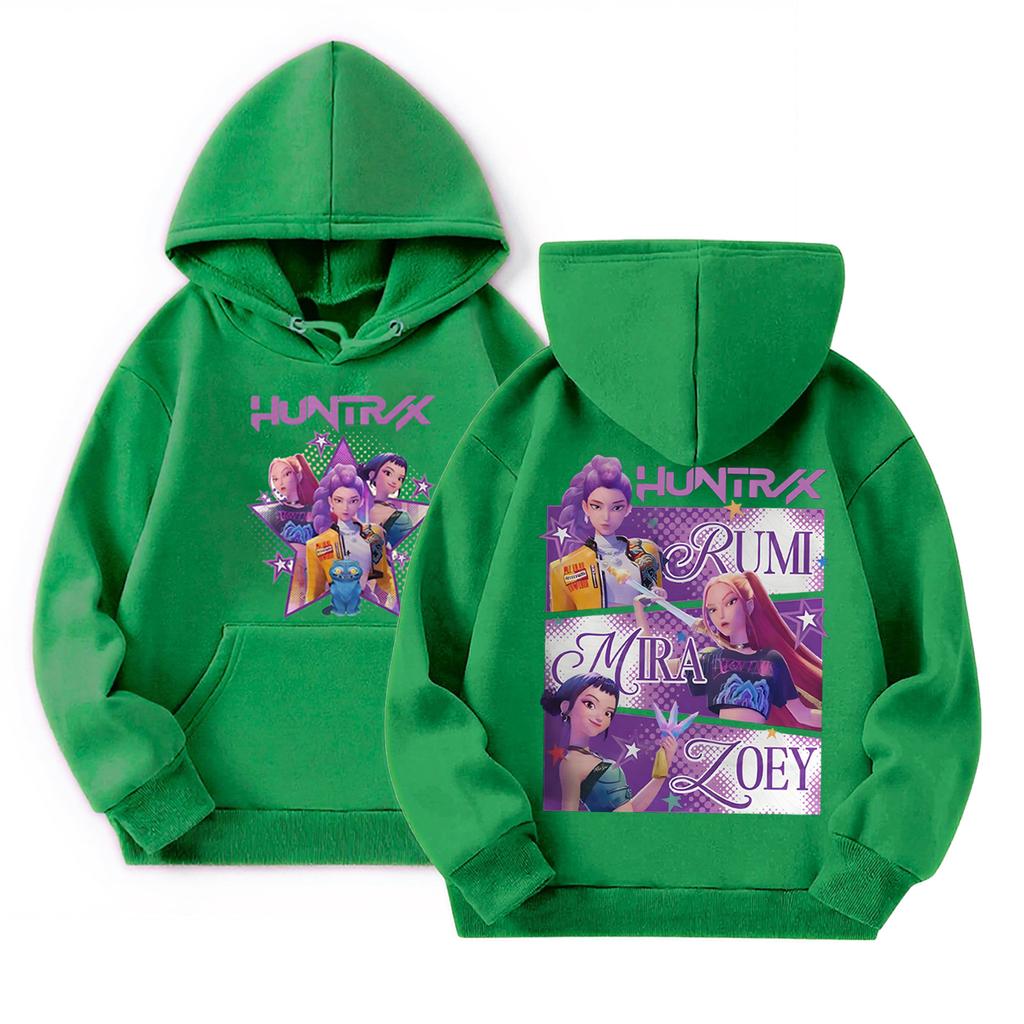 Детский повседневный пуловер с круглым вырезом и принтом, с длинными рукавами и капюшоном