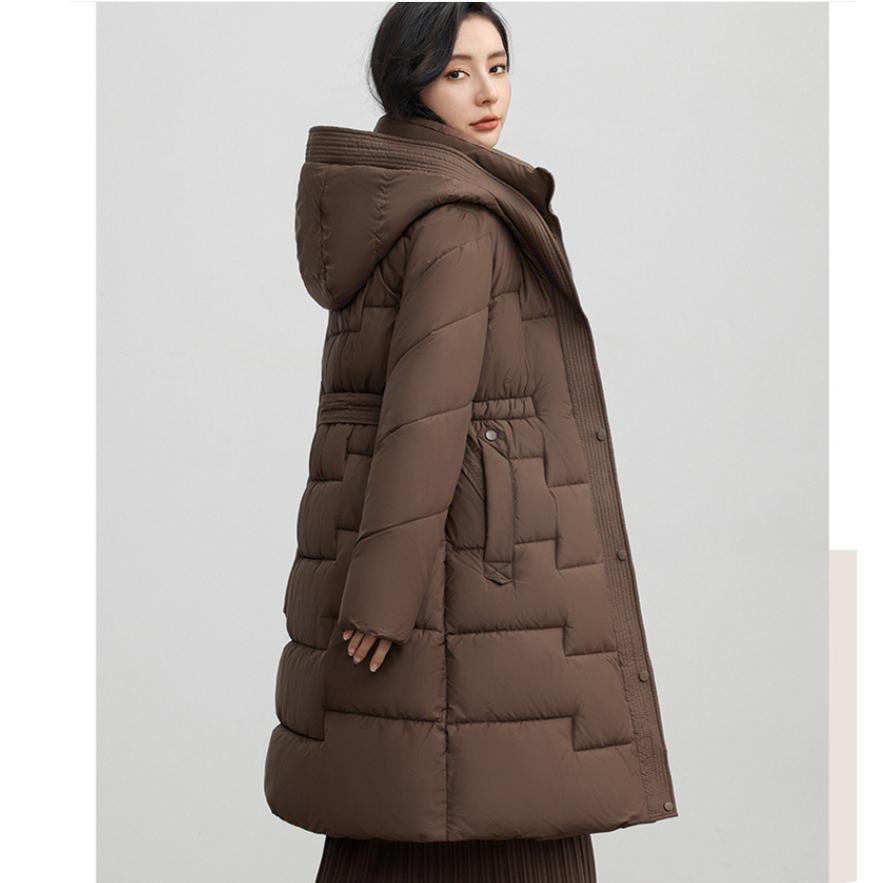 Женская зимняя утолщенная куртка-пуховик в стиле арт, удлиненная