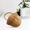Storage Basket Eco-friendly Creative Modeling Yellow Color Natural Handwoven Round Rattan Bag Photography Props for Home