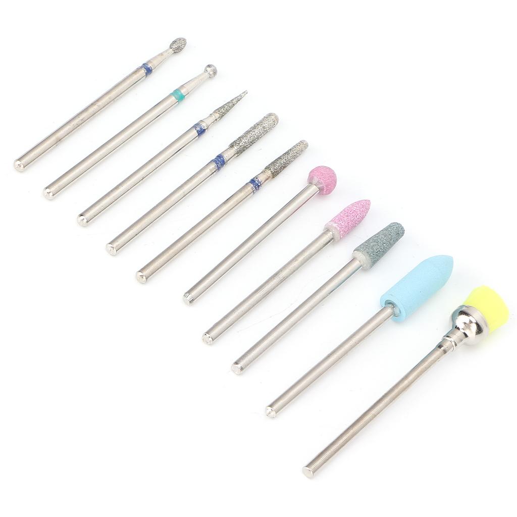 Набор насадок для полировки ногтей, 10 шт., набор наждачных насадок для снятия кварцевой брони, отшелушивающая полировальная головка