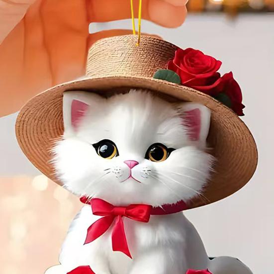 Yousheng 2D Акриловое Рождественское Украшение Милый Плоский Белый Медведь/Осьминог/Попугай Животное Подвеска на Зеркало Заднего Вида Автомобиля Аксессуары для Интерьера Автомобиля для Окна Стены