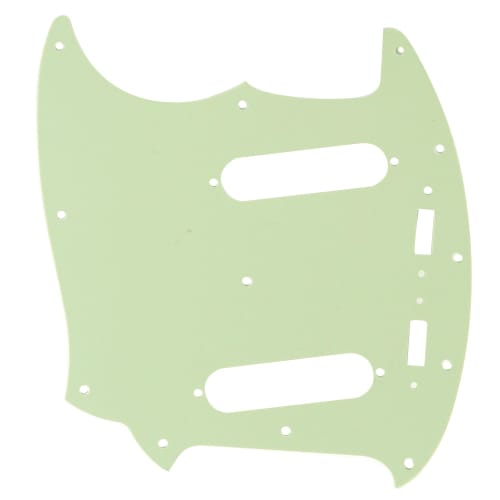 Musiclily Pro 12-Hole Mustang-Style Pickguard for Fender American Mustang Electric Guitar, Mint Green, 3-Piece Set