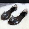 Fashion New Transparent Sandals Women Jelly Sandals Summer Flat Shoes Sparkling Diamond Fish Mouth Sandals for Women Sandalias De Mujer