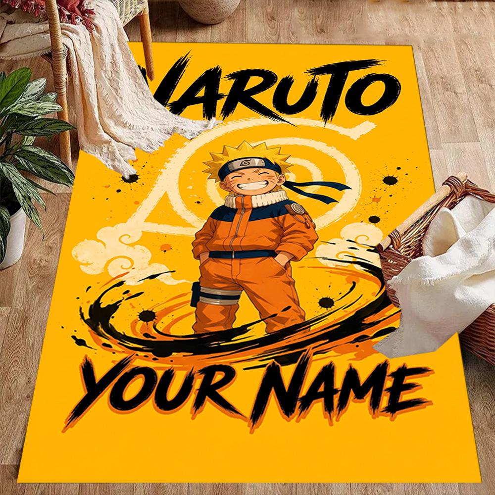 Naruto Character Customizable Name Floor Mat Design for Decorate room Dining Room Living Rooms Outdoor Antislip Carpet Anime Office Decor