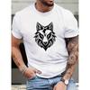 Европейские размеры Модная стильная мужская футболка Wolf с забавным английским принтом, юмористическая и интересная, подходит для весны и лета