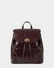 Kisyning Square Letter Real Cowhide Backpack (Old Burgundy)
