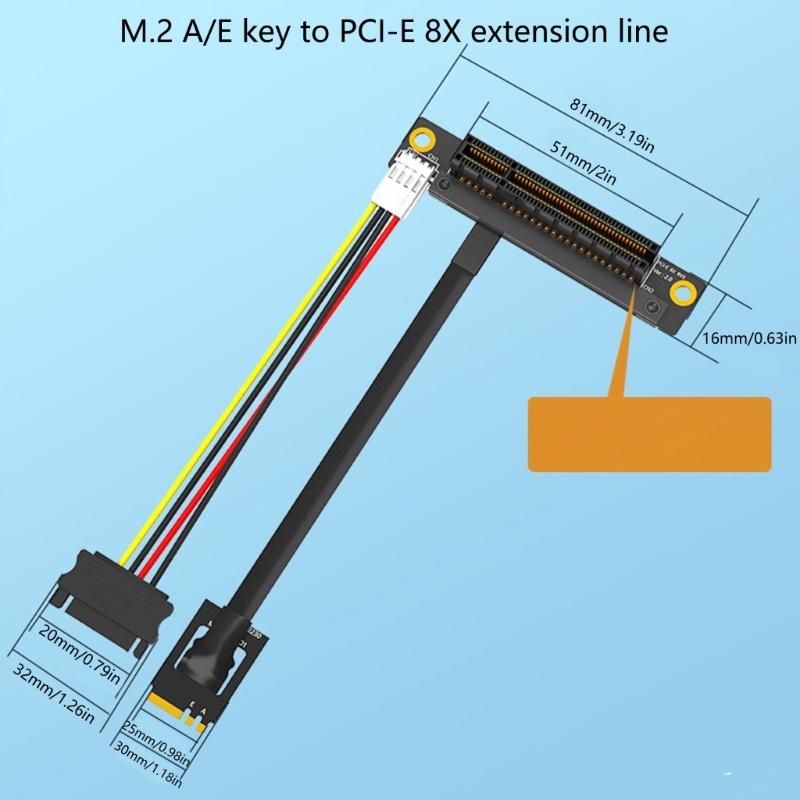 Высокоскоростной кабель-удлинитель M.2 NGFF AE Key на PCIExpress 1X 4X 8X 16X, гибкий кабель-удлинитель