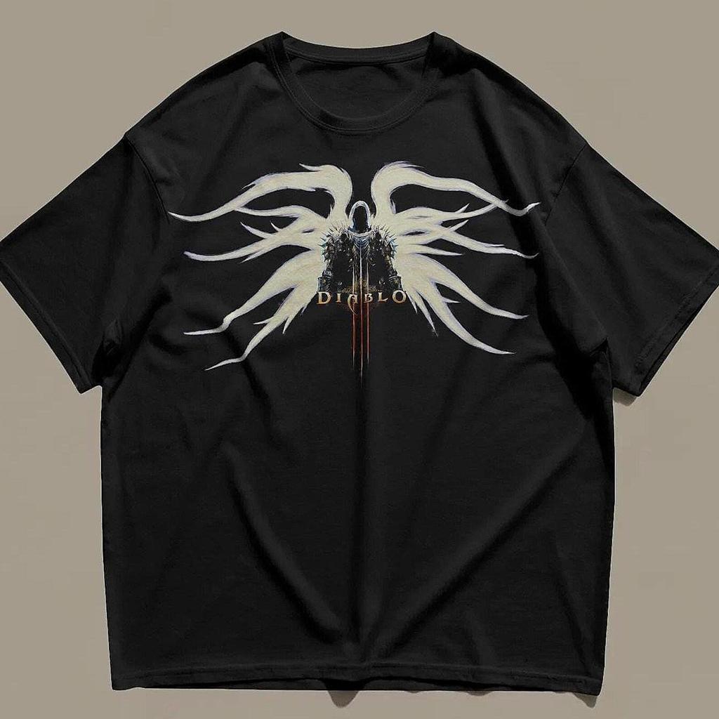 Diablo 3 Angel Knight Shirt, Vintage Dark Fantasy Graphic Tee, Gothic Gamer T-Shirt, Retro RPG Shirt, Y2K Gaming Tee
