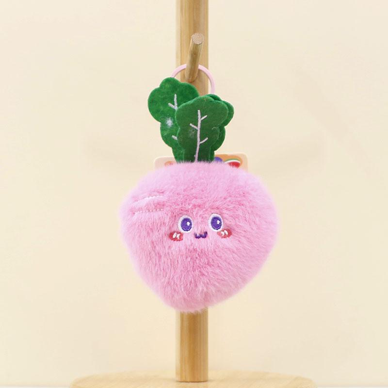 Adorable Cartoon Vegetable And Fruit Plush Keychain Cute Banana Durian Carrot Doll