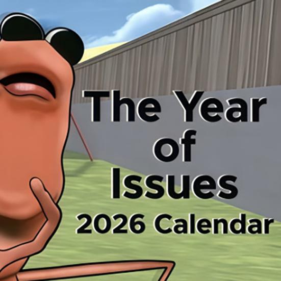 Настенный календарь The Worm 2026 12-месячный настенный планер Смешной мем про червяка Подарок для друзей, коллег, семьи