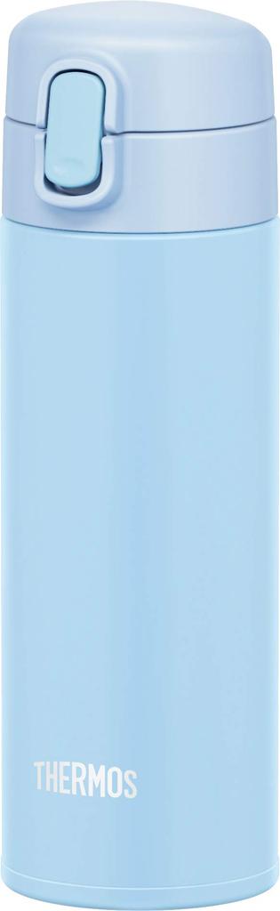Thermos Бутылка для воды с вакуумной изоляцией и соломенной бутылкой 350 мл светло-голубая для хранения в холодильнике LB FJM-350