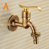 Bibcock Faucet Art Deco Antique Bronze Brass Bathroom Mop Faucet Wall Mounted Washing Machine Outdoor Garden Water Taps HJ-8665F