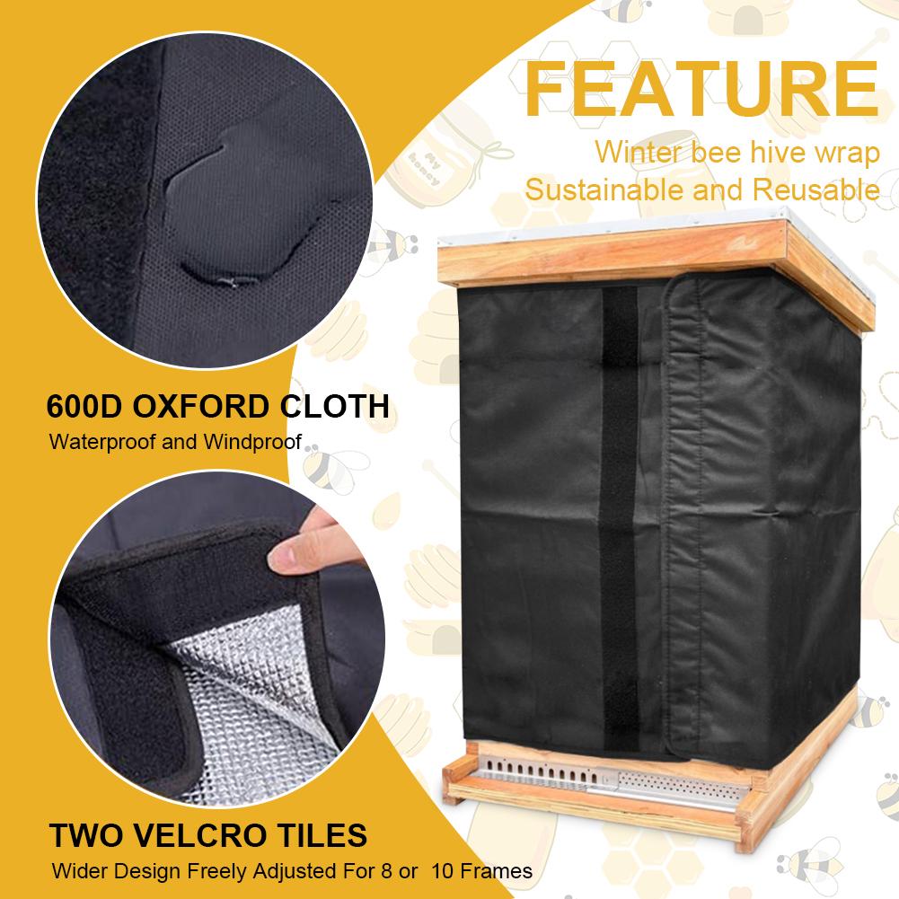 75,2 X 23,5 дюйма 600D Оксфордская пленка для улья Водонепроницаемая изоляционная пленка для улья Ветрозащитная зимняя защитная пленка для улья