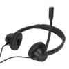 RJ9 Phone Headset Built In HD Microphone Binaural Office Headset Support Speaker Volume Adjustment Black