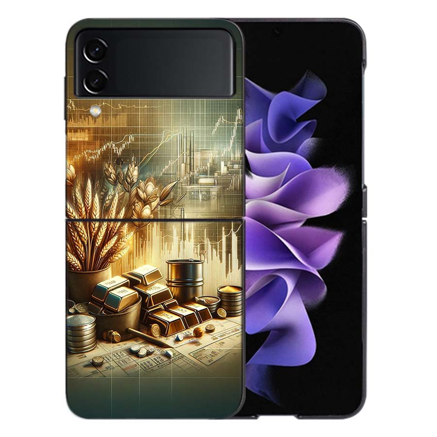 Trading Gold Contracts for Difference Phone Case For Samsung Z Flip 6 7 5G Galaxy Z Flip 5 4 3 5G Cases Shockproof Hard Cover TP
