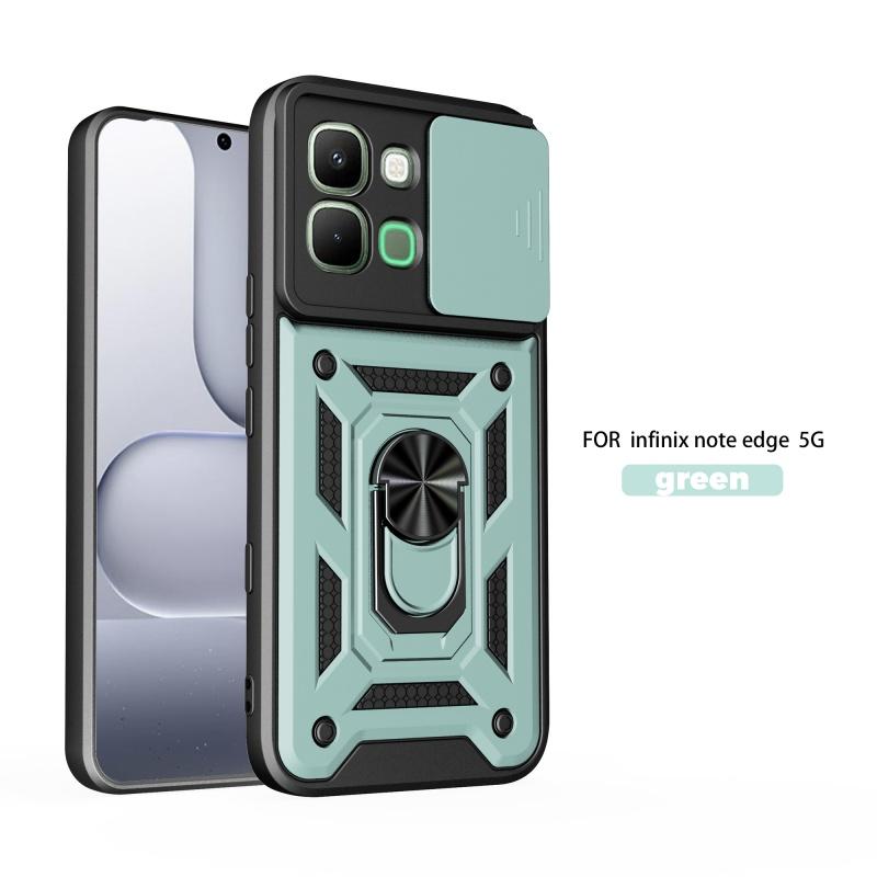For Infinix Note Edge 5G Case Car Push Window Holder Armor Phone Case For Infinix Note Edge 5G Slide Camera Protect Back Cover