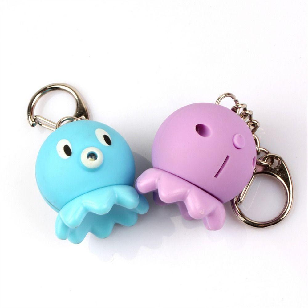 Брелок в виде животного Осьминог брелок 3D имитация светодиодные брелки свет звук брелок детская игрушка