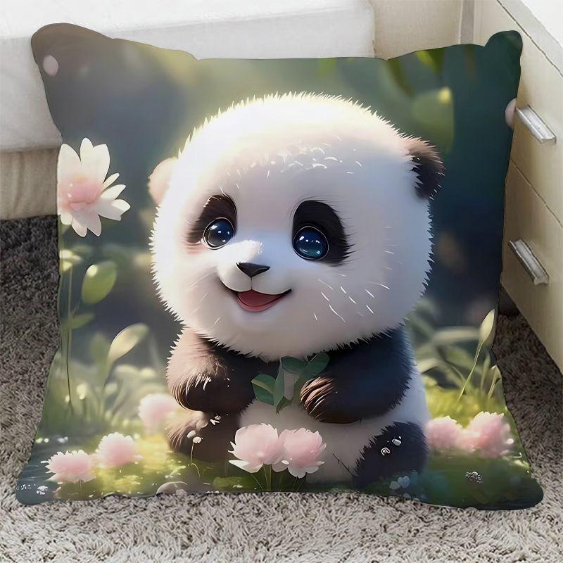 Наволочка с изображением панды для украшения общежития, офиса, гостиной, дома, наволочка