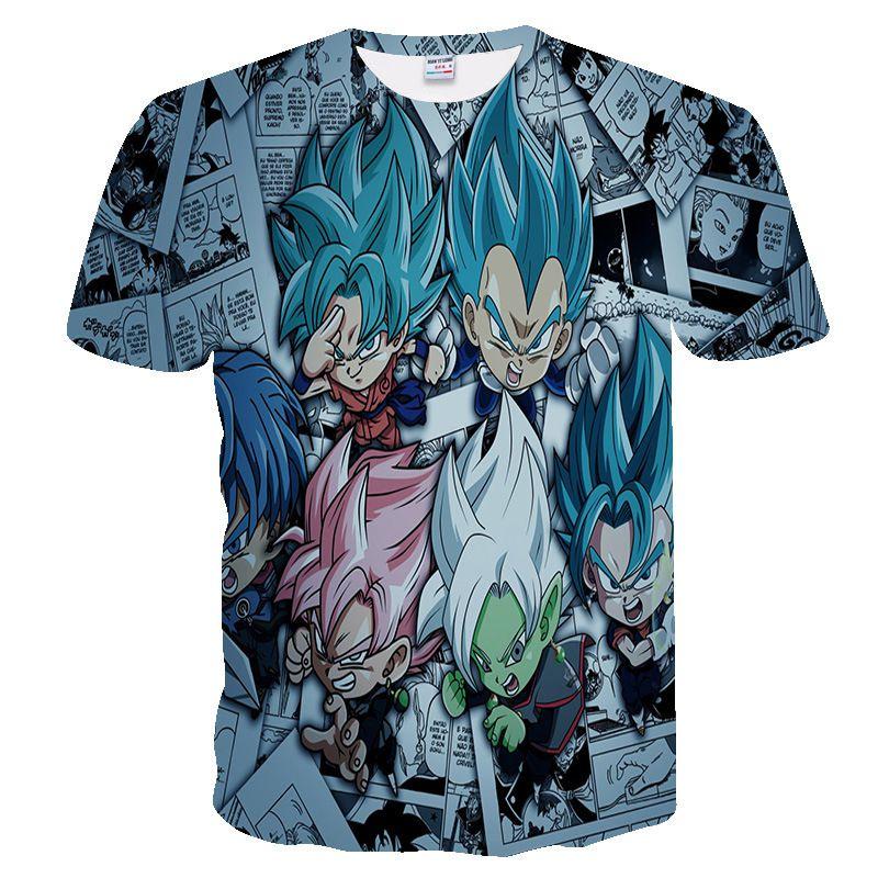 Vibrant 3d Print Dragon Ball Z Vegeta Goku Super Saiyan T-shirts For Anime Fans
