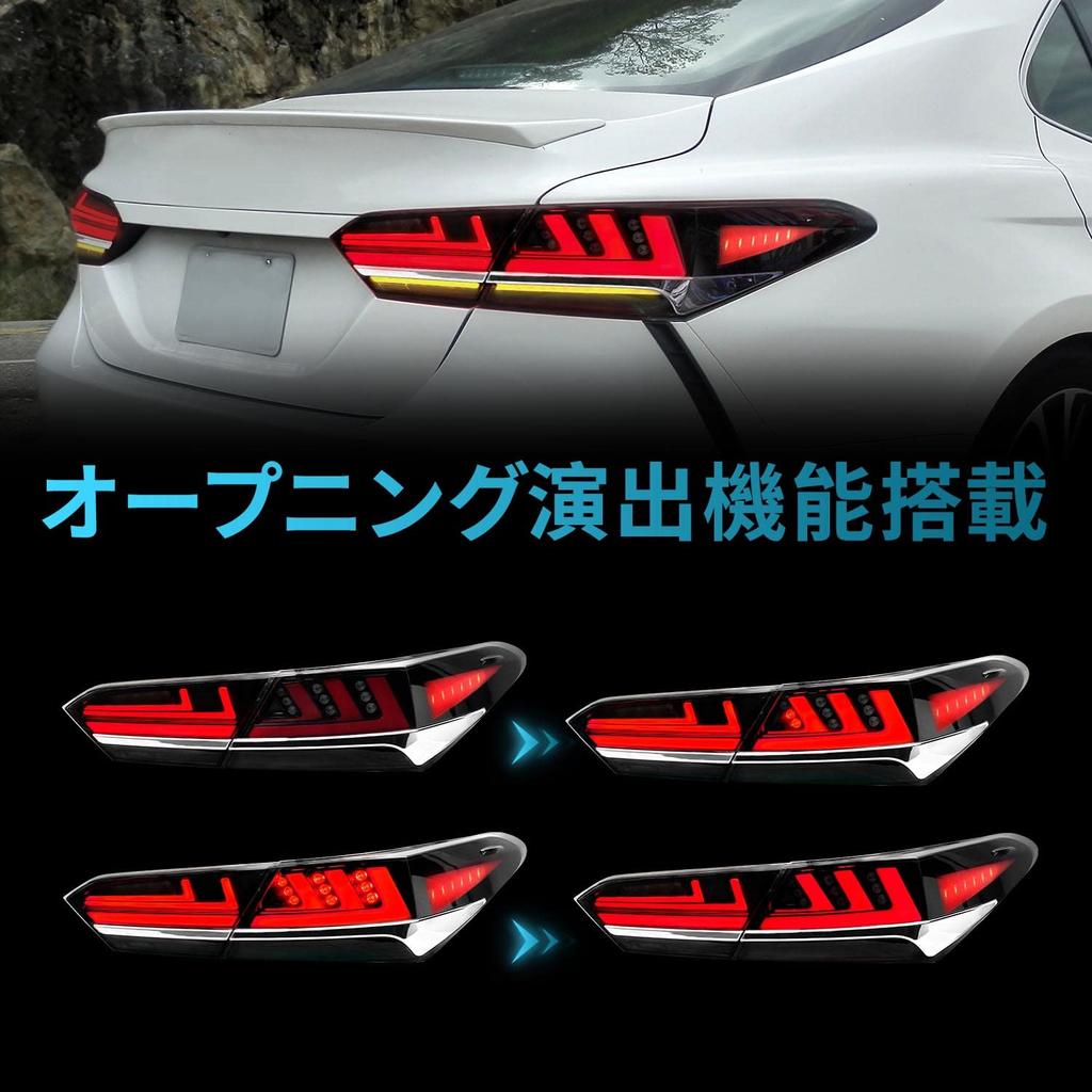 Toyota Camry 10th Generation 70 Series Tail Tail Light All Flowing Turn FOR TOYOTA CAMRY TAIL Black Lamp, LED, Signal, LIGHT, 2017-2023,