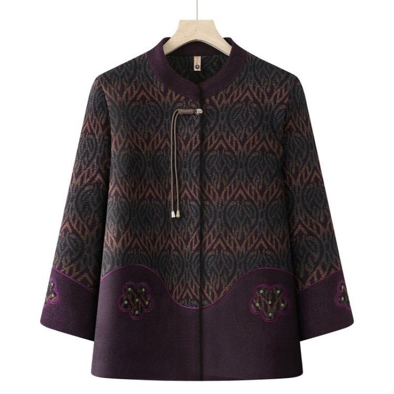 Женская одежда осень и зима пожилая женщина шерстяная старая одежда зимняя одежда плюшевая утолщенная куртка для сохранения тепла