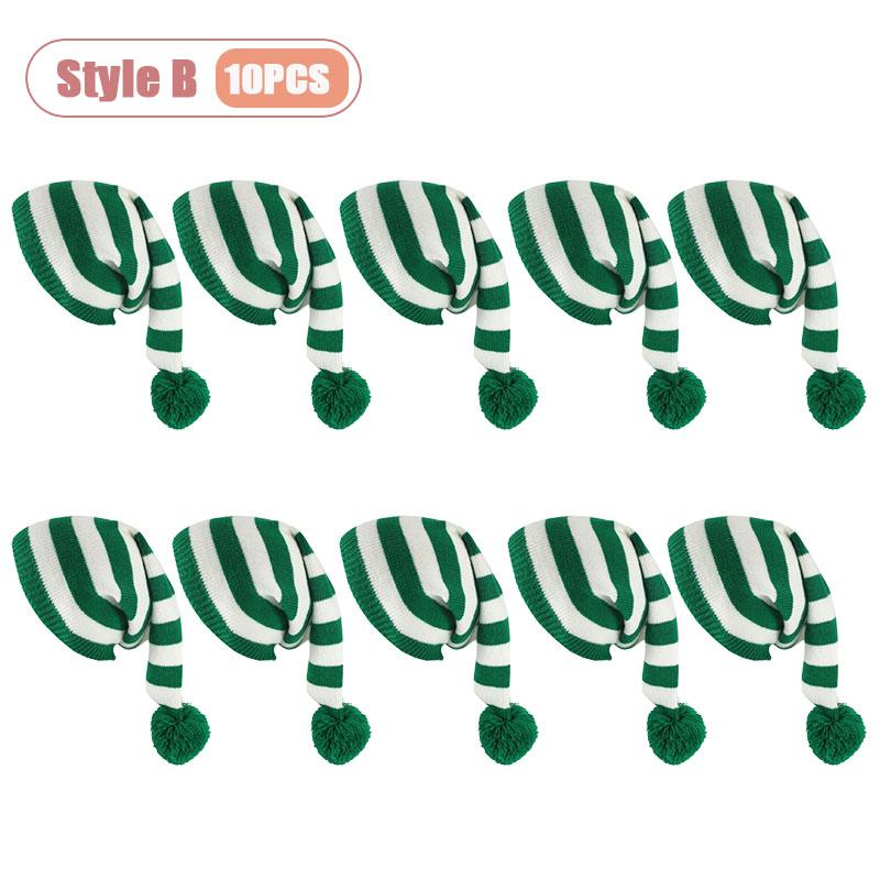 Уютная вязаная осенне-зимняя рождественская шапка унисекс с длинным хвостом и помпоном, в стиле волшебника, теплая шапка-бини для праздничной вечеринки, рождественский декор