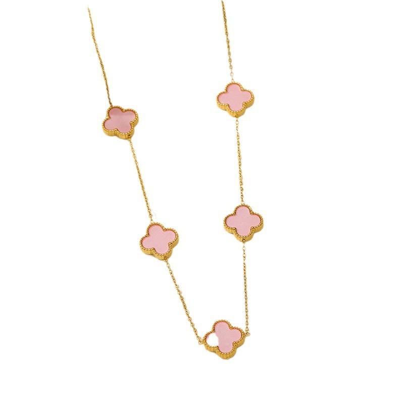 Four-leaf Clover, Five-flower Double-sided Mother-in-law Necklace, Light Luxury High-end Clavicle Chain Niche
