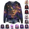 Women's Fashion  Printed Long Sleeve Loose Round Neck Sweatshirt Top