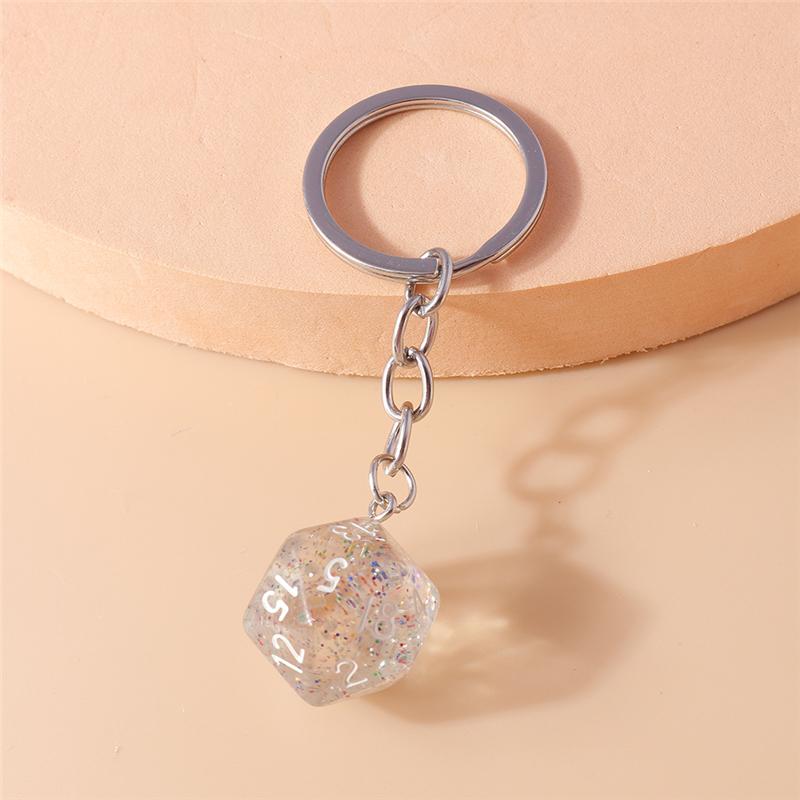 Cute Keychains Resin Colorful Dice Charms Keyrings Souvenir Gift for Women Men Car Key Handbag Pendants Key Chains DIY Accessory