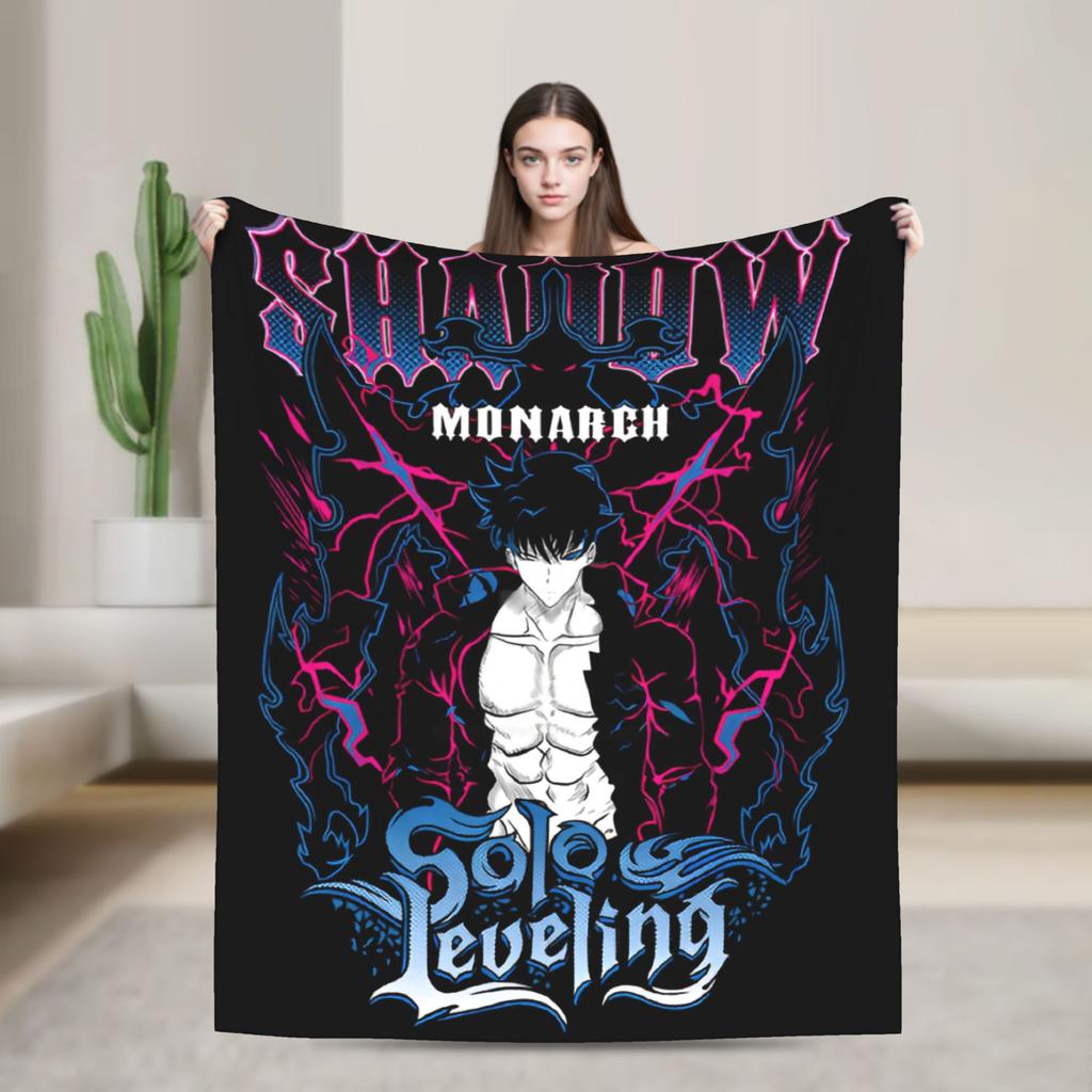 Поднятие уровня в одиночку Сон Джин У Шерстяные одеяла Убийца рыцарей Аниме Мода Плед для покрывала 150*125см Легкий