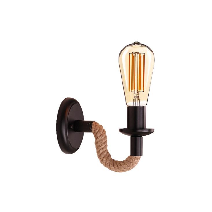 Винтажные настенные бра для фермерского дома, освещение, деревенский промышленный настенный светильник, настенные светильники из пеньковой веревки для дома, бара, крыльца