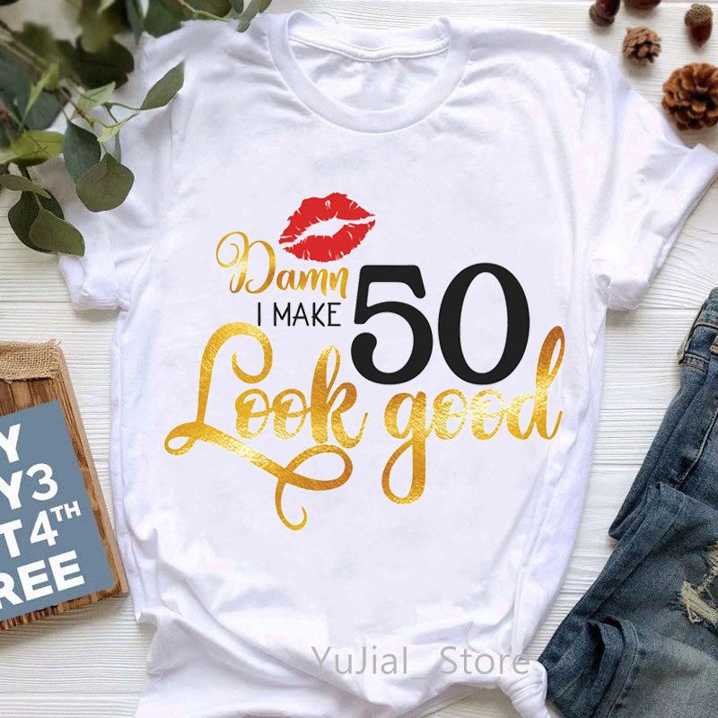 Europe and The United States Womens th Birthday Blouse Half Sleeve A Generation of Hair Tshirt Crewneck Tshirt Women Tops