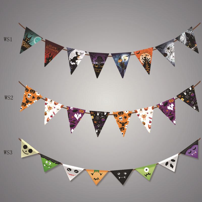 Halloween Shopping Mall School Party Arrangement Skull Pumpkin Bat Flag Latte Flower Custom Style