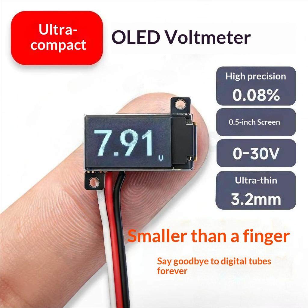 Самый маленький в мире 0,5-дюймовый цифровой вольтметр OLED 0-30 В Ультратонкий Высокоточный 2/3-проводной Новое поступление