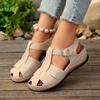 Fashion Women Slip On High Heels Sandals Comfortable Casual Beach Ankle Sandals Summer Lightweight Chunky Platform Designer Shoes Women