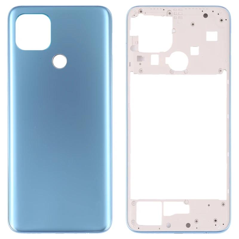 Задняя крышка аккумулятора для OPPO A15/A15S/A35 со средней рамкой, запасные части корпуса задней двери