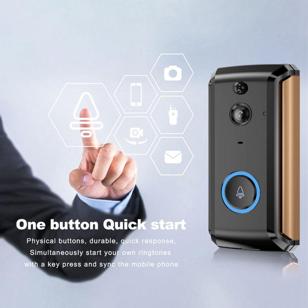 1080P HD Wifi Видеодомофон PIR Телефонный контроль Интерком Умный дверной звонок(2 Диндонг )