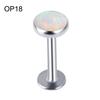 Faux Opal Labret Lip Ring EBody Piercing Ear Stud Earring