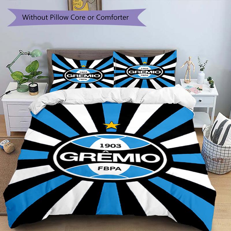Grêmio FBPA Printed Pattern Duvet Cover Set – includes 1 duvet cover and 2 matching pillowcases Bedroom decor Christmas gifts