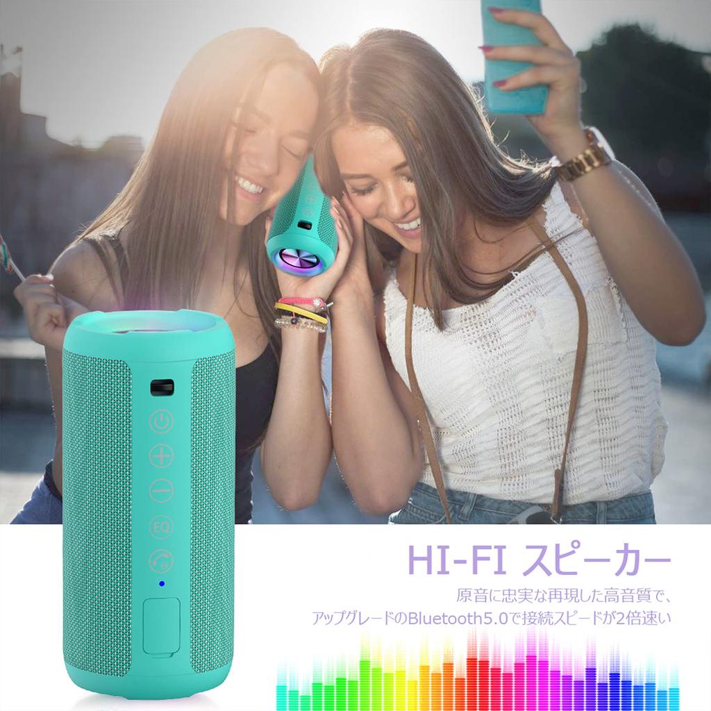 Ortizan Bluetooth Speaker Waterproof IPX7 Wireless 24W Output Bluetooth Speaker Stereo Portable Bluetooth Speaker 30 Hours Continuous Playback Card