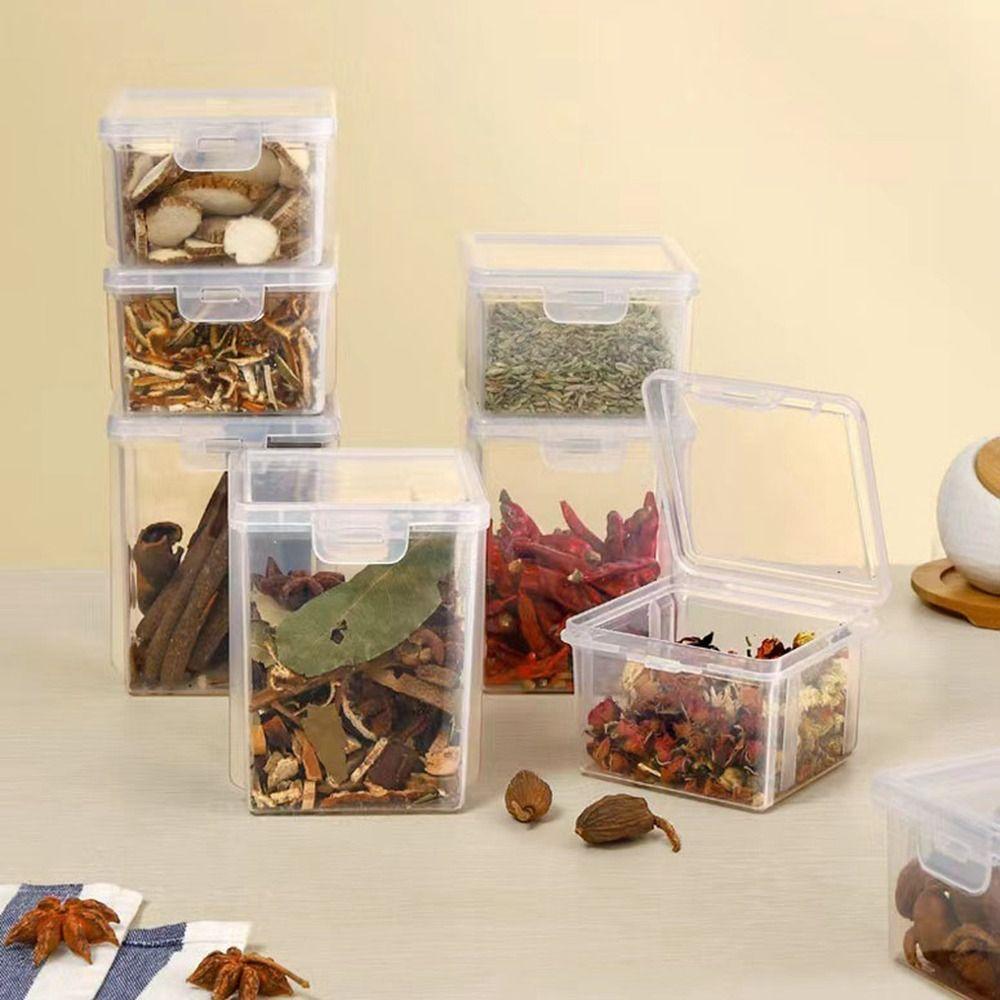 Sealed Spices Packaging Storage Box Transparent Seasoning Storage Box Spice Organizer Refrigerator